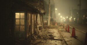 深夜に自壊し道路をふさいだ築古の空き家（イメージ）